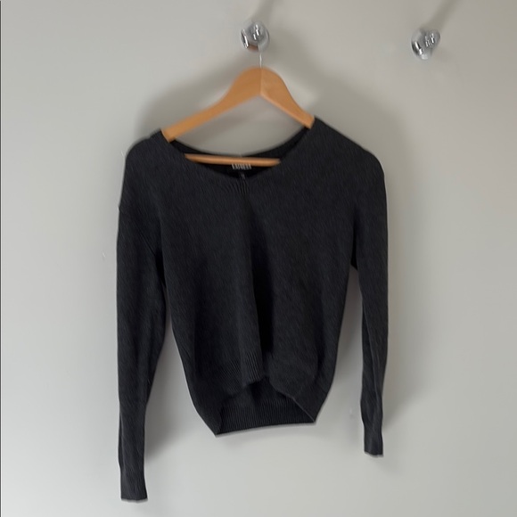 Express Sweaters - Express Charcoal V-Neck Sweater